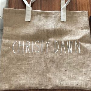 Christy Dawn burlap & muslin tote bag